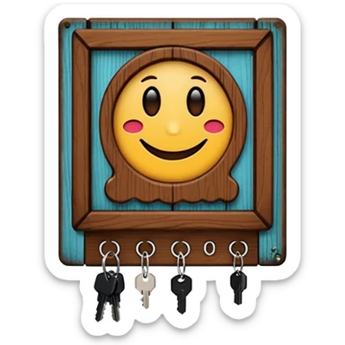 Wooden wall key holder  sticker