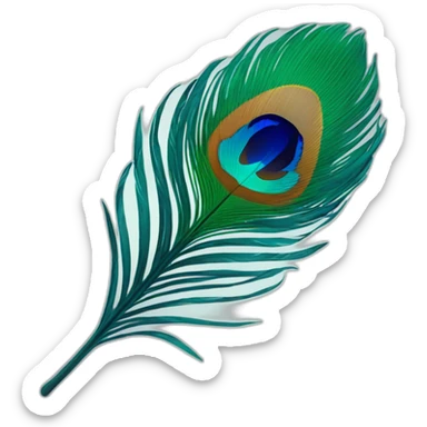 peacock feather sticker
