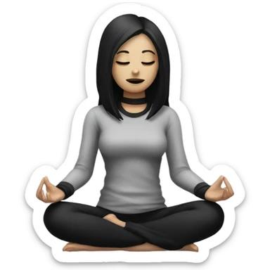 goth girl meditating sticker