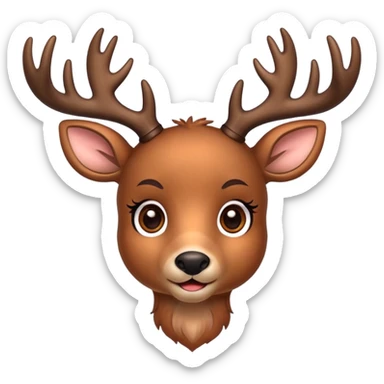 cute deer with antlers sticker