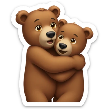 Bears hugging  sticker