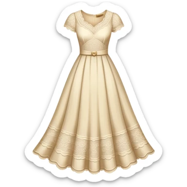 fancy vintage cream dress sticker