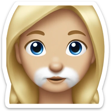 Blonde girl blue eyes holding spitz  sticker