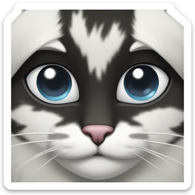 PRINCESS CAT WITH BLACK AND WHITE SKIn sticker