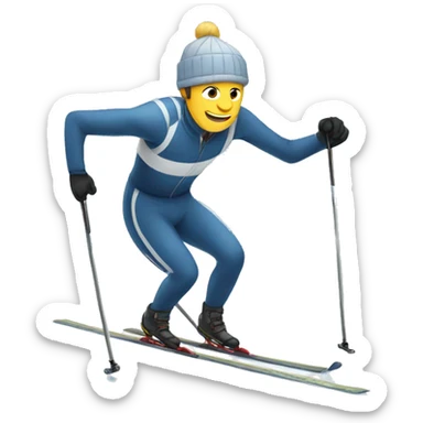 Cross Country skiing Skating man sticker