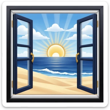 A beautiful navy open window sticker