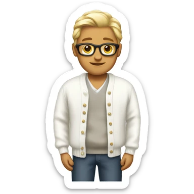 White cardigan  sticker