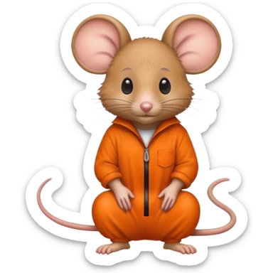 a mouse Prison wear orange jumpsuit sticker
