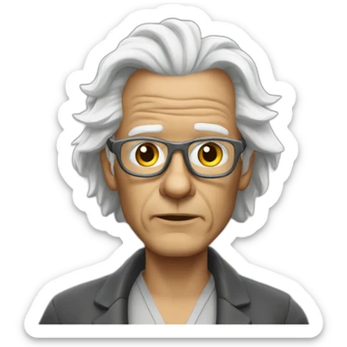 doc brown without glasses from back to the future sticker