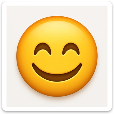 Make the lips smile, keep other features the same in the style of apple style emojis sticker