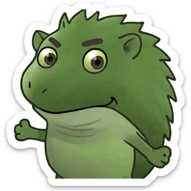 Sanic the Hedgehog, standing with arms out, blue cartoon, meme style sticker