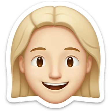 Happy, very relaxed face with half-closed eyes and a goofy grin sticker