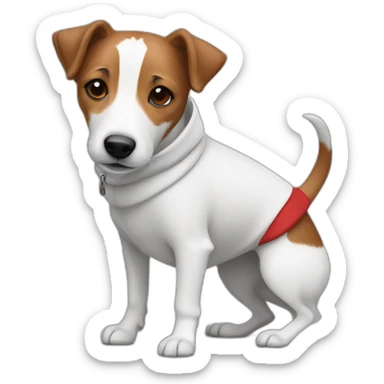 Jack Russell Dog in a red hoodie sticker