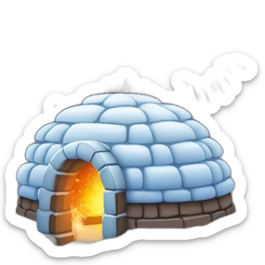 igloo fireworks in sky sticker