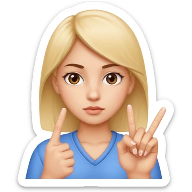 Girl rolling eyes wit middle finger sticker