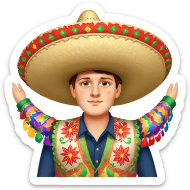 Fiestero with Sombrero sticker