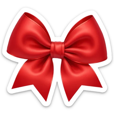 red bow with the "S" logo in the center of the bow sticker
