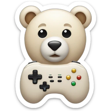 Ours qui joue à la console sticker