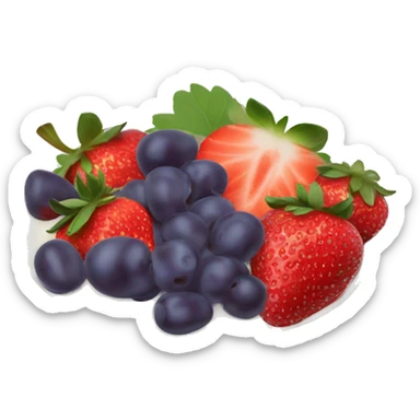 fruit yogurt bowl with strawberries and grapes sticker