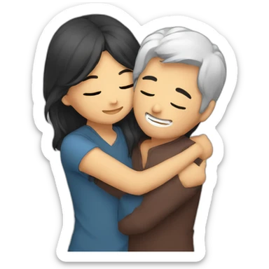 asian hugs persian sticker