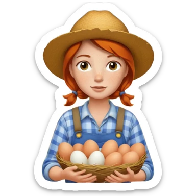 a portrait of farmer girl collect eggs



 sticker