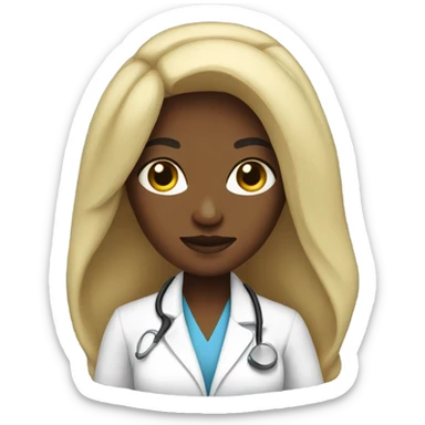 Black nurse boss with long blonde hair sticker
