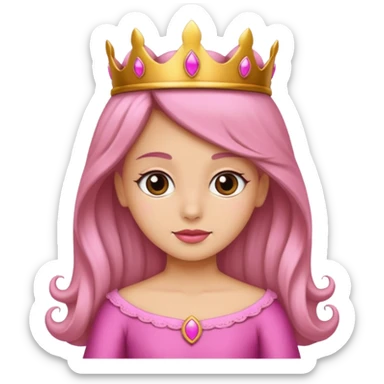 Una princesa con un moño rosa sticker