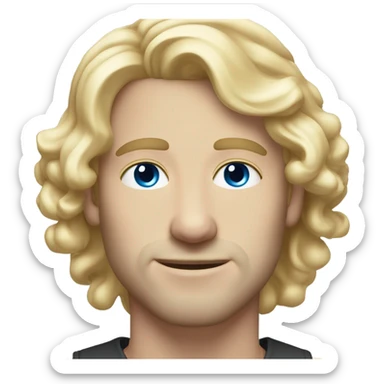 3/4 profile light curl blonde 30yo man blue eyed pale skin sticker