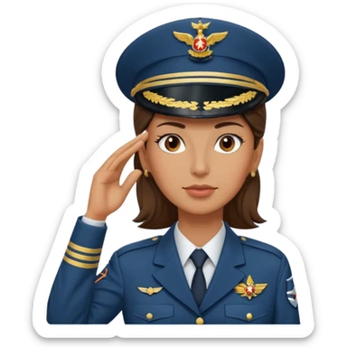 Teniente coronel ejercito del aire España mujer saludando sticker