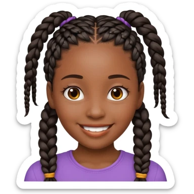 black girl with braids sticker