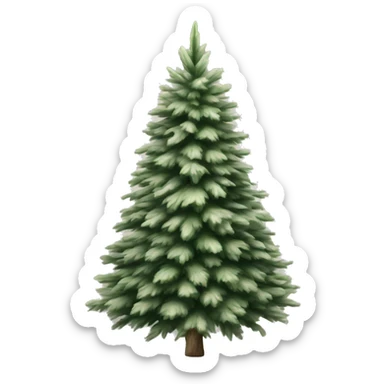 Realistic isolated off white fir christmas tree   sticker