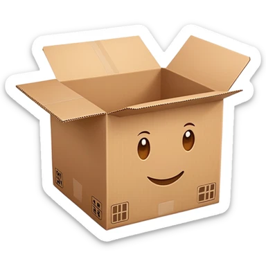 cardboard shipping box with tape sticker