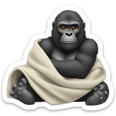 Gorilla holding a blanket sticker