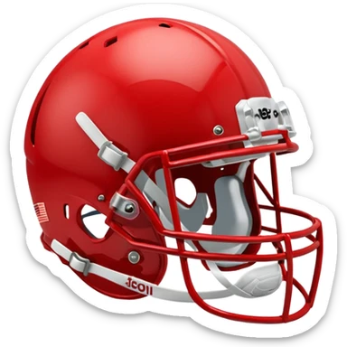 in a shade of red college football helmets sticker