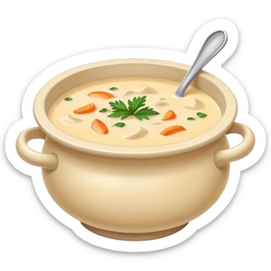Pot of creamy soup sticker