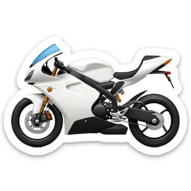 White  naked sport bike sticker