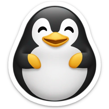 un pingouin qui caresse un oursin  sticker