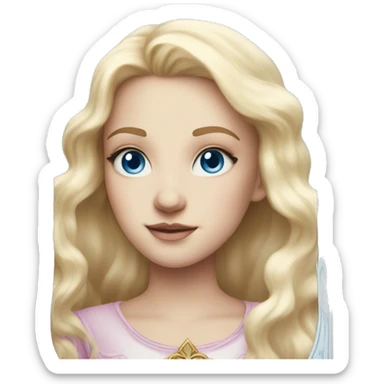 light pink tarot cards magic blonde girl white skin blue eyes  sticker