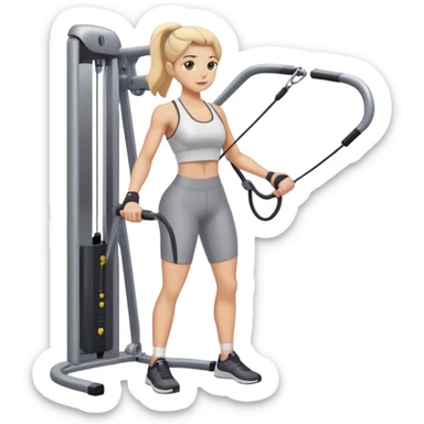 gym cable machine standing exercise sticker