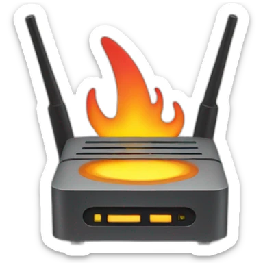 router-on-fire sticker