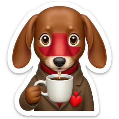 brown wirehaired dachshund coffee  sticker