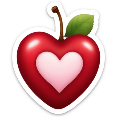 Cherry heart sticker