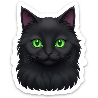 Gato preto fofo de olho verde  sticker