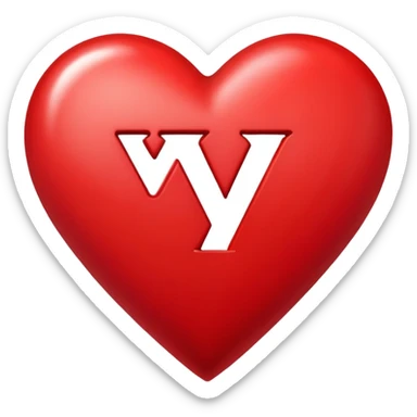 Heart with the letter Y inside  sticker