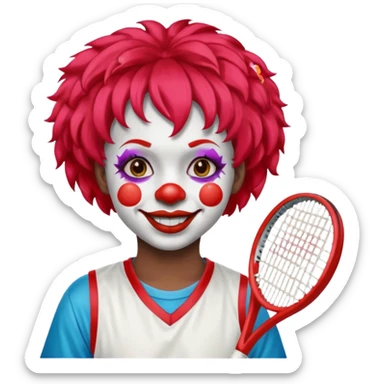 tennis player black clown child sticker