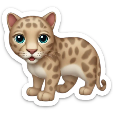 un panther a cote d'un chat sticker