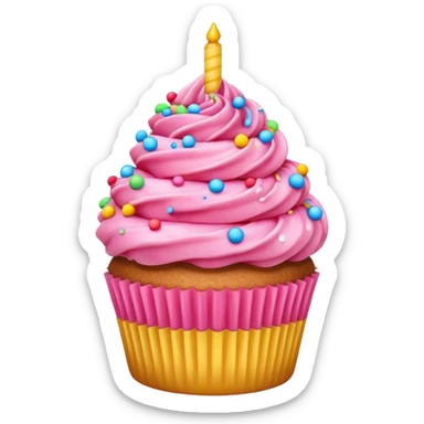 Cupcake with pink icing sticker