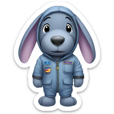 Eeyore wearing a flight suit sticker