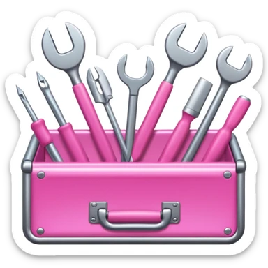 pink tools sticker