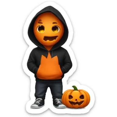 Halloween pumpkin with hoodie sticker